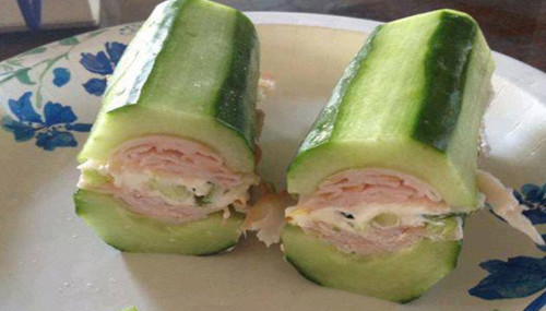 Cucumber subs with turkey